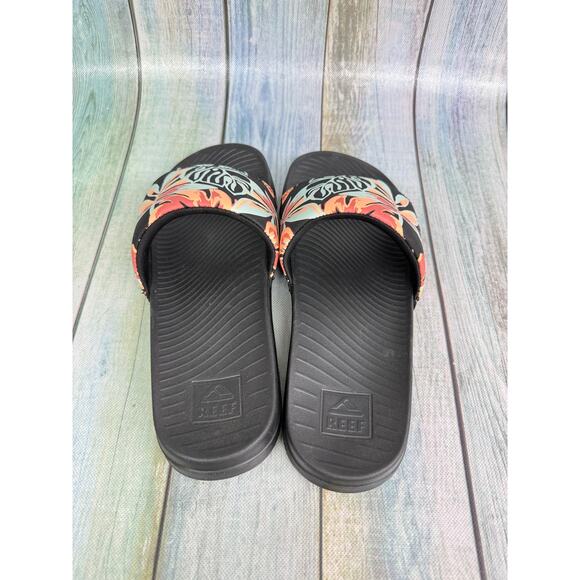 Reef Slides Women's Size 8 Tropical Floral Slip On Sandals Travel Vacation Shoes - Picture 3 of 7